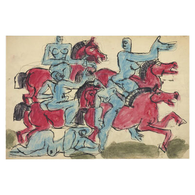 Le Corbusier, Chevaux rouges et cavalières bleues, au bas femme bleue couchée, 1936 © FLC / ADAGP