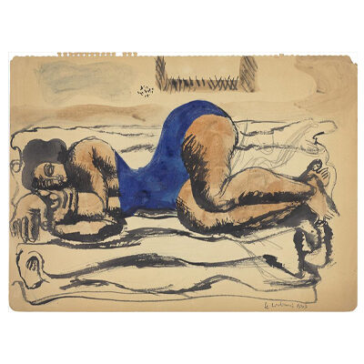 Le Corbusier, Femme en maillot bleue, allongée sur le côté, 1933 © FLC / ADAGP
