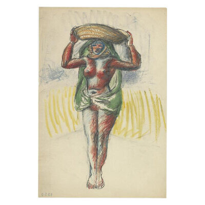 Le Corbusier, Femme noire debout tenant panier sur sa tête, 1930 © FLC / ADAGP