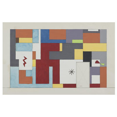 Le Corbusier, Maquette pour tapisserie de la Haute-Cour de Chandigarh (à l'échelle), 1954 I © FLC / ADAGP