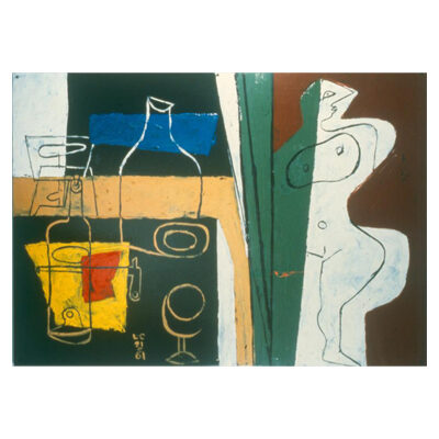 Le Corbusier, Nature morte, bouteille et verres, 1961 © FLC / ADAGP