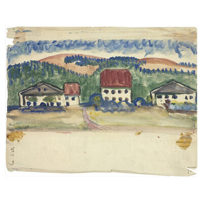 Le Corbusier, Paysage de montagne avec maisons, 1910 © FLC / ADAGP