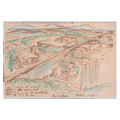 Le Corbusier, Perspective aérienne du plan de Sao Paulo, 1929 © FLC / ADAGP