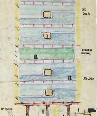 Unité d’habitation, research, Not located, 1944