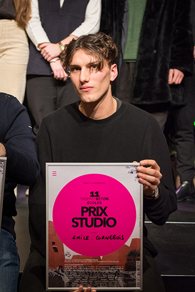 Emile Cornebois, lauréat du Trophée Béton Studio