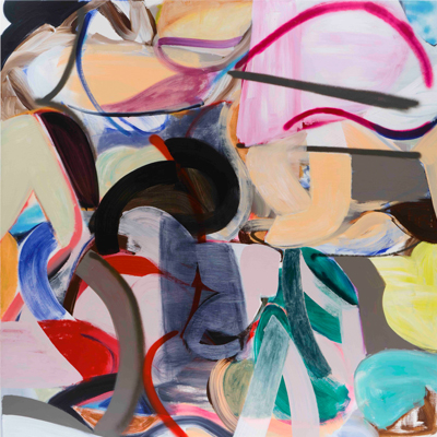 Liliane Tomasko Shapeshifter (reliving its verdant past), 2024 Acrylic, acrylic spray on linen / Acrylique, spray acrylique sur toile 193 x 193 cm