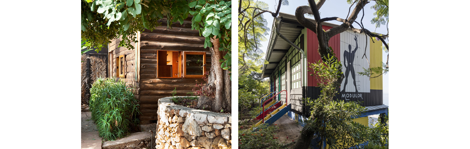 Le Cabanon de Le Corbusier et les unités de Camping de Le Corbusier à Roquebrune-Cap-Martin.